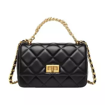 Французский небольшой аромат, легкая роскошная женская сумка, модная трендовая сумка через плечо, сумка-цепочка для подмышек, иностранная, высокого класса, Sense Hand чёрный