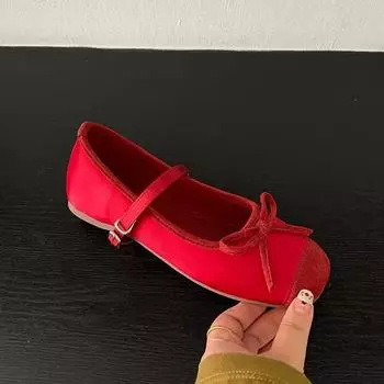 Французский нежный бант туфли Мэри Джейн женские туфли увеличение внутренней высоты ранняя весна новые балетки с юбкой одинарные туфли 35 синий