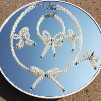 Французский нежный темперамент, изюминкой которого является жемчуг Шицзя, ожерелье, браслет, серьги, кольцо, комплект из четырех предметов для женщин 999