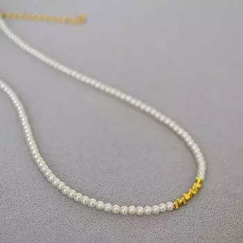 Французский нишевый дизайн, элегантный, простой, с изюминкой, небольшой жемчужный, сломанный, золотой, с бусинами, высококачественный браслет-ожерелье