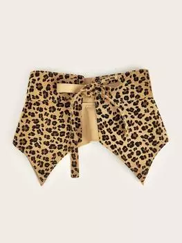 Французский Нишевый Дизайн Чувство Иерархии Леопардовый Принт Ласточкин Хвост Пояс-Кушак Ремень