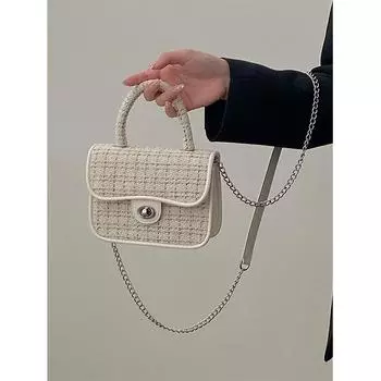 Французский нишевый дизайн Ins модная сумка повседневная универсальная сумка с перекрестной цепочкой маленькая квадратная сумка женская трендовая