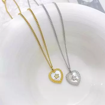 Французский новый модный кулон «Любовь», ниша, микромозаика, вермикулитовая ракушка, материнская цепочка золотистый