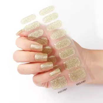 Французский однотонный гель-маникюр наклейки зеленый лук порошок УФ полуотверждаемые наклейки для ногтей 3D BSG-0365