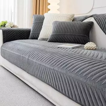 Французский плюшевый чехол для дивана для гостиной, однотонный нескользящий коврик для диванной подушки, кремовый стиль, чехол для дивана, утолщенная подушка для дивана, домашняя подушка 70x70