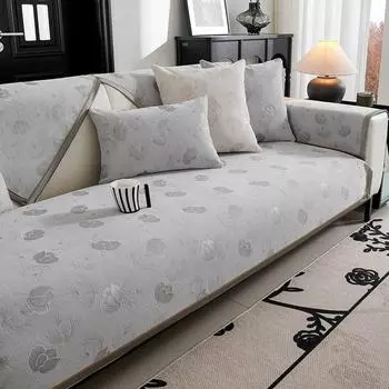 Французский пылезащитный чехол для дивана, синель, моющийся, против царапин, чехол для дивана для домашних животных, сплошной цвет, жаккардовые секционные L-образные чехлы для диванов 70x90cm 1pcs