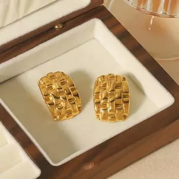 Французский ретро-дизайн, модные серьги из 18-каратного золота, несколько плетеных сережек, серьги для женщин высокого класса