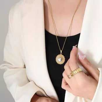 Французский ретро-комплект ювелирных изделий, легкая роскошная соломенная шляпа, инкрустированное искусственное жемчужное ожерелье, серьги, персонализированные модные аксессуары