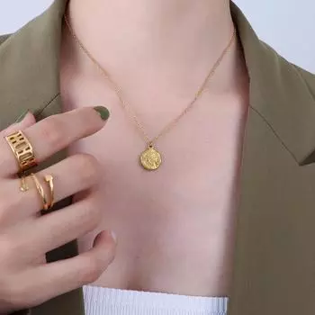 Французский ретро нерегулярные круглые серьги-гвоздики бренда Avatar Element из титановой стали комплект ожерелья F544-P071