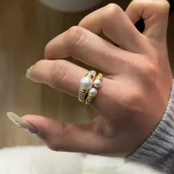 Французский ретро нишевый дизайн элитное легкое роскошное кольцо модное простое стильное среднее античное витое жемчужина женское кольцо opening adjustable