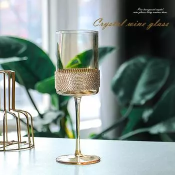 Французский романтический хрустальный бокал, высокий бокал для шампанского, бокал для красного вина, бокал для вина, прямая стеклянная посуда, многоразовая соломенная посуда для бара