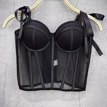 Французский стиль бандажный топ-труба женская сорочка сексуальный топ с талией Fishbone с низом внутри и снаружи 40/90 белый