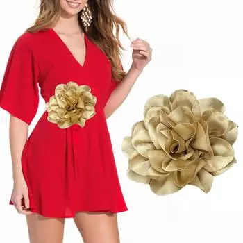 Французский стиль Цветок на лацкане Красочные цветы Брошь-булавка Модный аксессуар Персонализированный цветочный значок красный