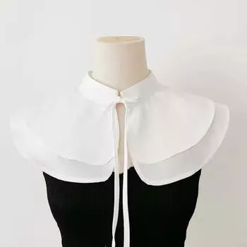 Французский стиль, двухслойная изысканная накидка, жилет, универсальный декоративный накладной воротник, воротник-стойка, элегантный галстук в литературном стиле белый