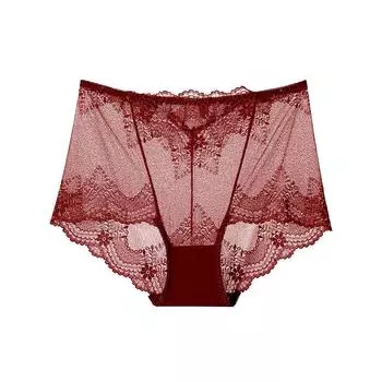 Французский стиль Простое сексуальное очаровательное кружевное нижнее белье для женщин с высокой талией, утягивающие бедра, трусики больших размеров для женщин с треугольным поясом XL