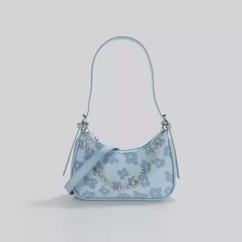 Французский стиль Высококачественные сумки через плечо Модные кожаные женские сумки через подмышки с цепочкой Повседневные женские сумки с цветочным принтом Маленькие сумки