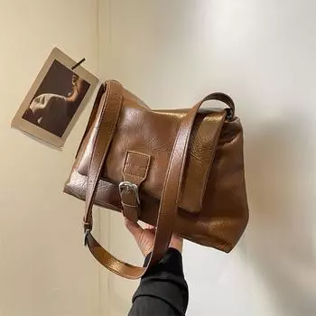 Французский стиль винтажная сумка-тоут женская новая модная фактурная сумка для поездок на работу большая вместимость одно плечо кроссбоди (30cm<Max Length<50cm)