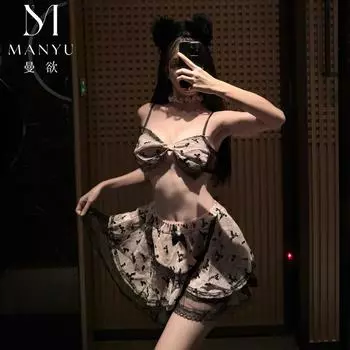 Французский суд сексуальная сетка Лолита чистая похоть милый бант кос униформа горничной One size [recommended weight 80-62.5 kg]