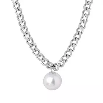 Французский свет роскошный персонализированный универсальный толстый цепь цепь цепочка глянцевый бисер кулон ожерелье титановая сталь милая девушка темперамент ювелирные изделия