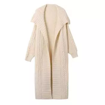 Французский свитер с лацканами Свободный вязаный открытый кардиган one size