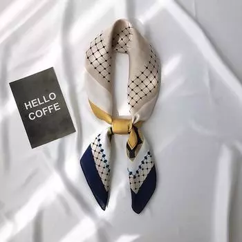 Французский темперамент небольшой квадратный шарф, женский искусственный шелк, профессиональный шарф, универсальный костюмный шарф в горошек, повязка на голову 70*70cm