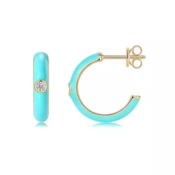 Французский темперамент Новые эпоксидные золотые серьги женские серьги из серебра 925 пробы с муассанитом