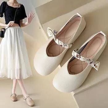Французский темперамент, жемчужные одинарные туфли для женщин 2025 года, весна и осень, новые нежные туфли Мэри Джейн на низком каблуке с юбкой 35 коричневый