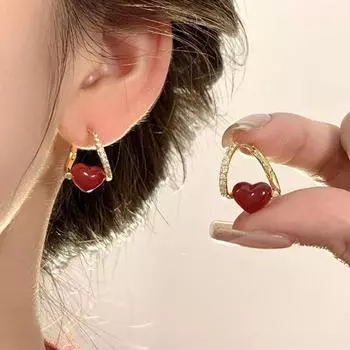 Французский уникальный темперамент Джокер Любовь циркон пряжка для ушей женская