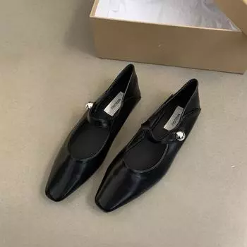 Французский вечерний бриз с мелким горлом, туфли-лодочки для девочек 2025 года, новые весенне-осенние туфли-лодочки в стиле ретро с круглым носком и плоской подошвой Мэри Джейн 35 коричневый