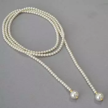 Французское элегантное нишевое жемчужное ожерелье темперамент универсальная длинная бисерная цепочка для свитера множество способов ношения