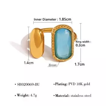 Французское кольцо из нержавеющей стали со стеклом и цирконием, премиальное кольцо, женские ювелирные изделия из титановой стали