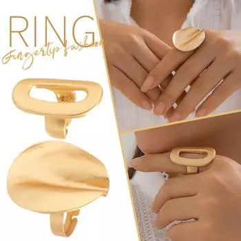 Французское круглое плиссированное металлическое кольцо нестандартной формы для рук, женские аксессуары One Size