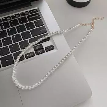 Французское ленивое жемчужное ожерелье Женское премиальное темпераментное ожерелье-цепочка на ключицу Год ожерелье-свитер