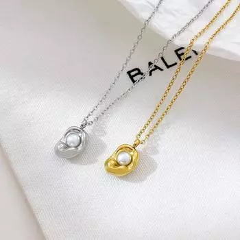 Французское модное и изысканное жемчужное ожерелье из титановой стали