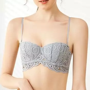 Французское нижнее белье с половиной чашки, женский летний тонкий срез, собранный, бюстгальтер с тисками груди, мягкий стальной бюстгальтер с кольцом 70B чёрный