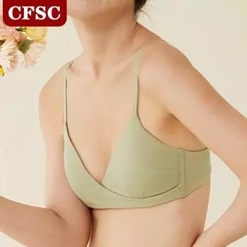 Французское нижнее белье, женский хлопковый бюстгальтер с перекрестной треугольной чашкой без стального кольца, бюстгальтер для девочек S белый
