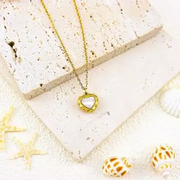 Французское ожерелье из 18-каратного золота Mother Shell Love, ретро-легкие роскошные изысканные украшения, цепочка на ключицу