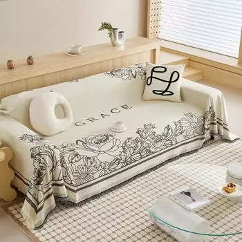 Французское полотенце для дивана, полное покрытие, нескользящее универсальное кожаное покрывало на четыре сезона, кожаный чехол для дивана, универсальное одеяло с защитой от царапин 180X130