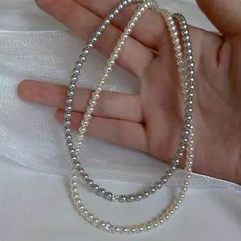 Французское ретро жемчужное циркониевое ожерелье женское легкое роскошное высококлассное чувство элегантная мода индивидуальность темперамент цепочка на шею ключичная цепочка