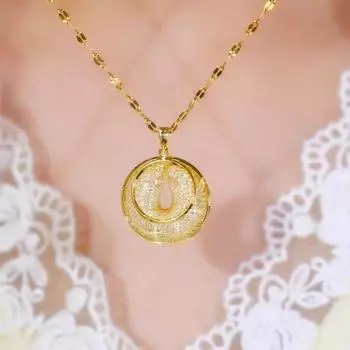 Французское золотое сетчатое ожерелье с жемчугом, Женский универсальный темперамент, Подвеска с безопасной застежкой, Аксессуары-цепочки для ключиц