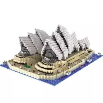 Frandy Nanoblock Landmark Большое здание Сиднейского оперного театра SM9916, смешанные цвета, популярные корейские игрушки