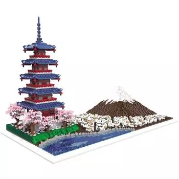 Frandy Nanoblock Ориентир Большое Здание Япония Mt. Fuji SM7829, смешанные цвета, популярные корейские игрушки