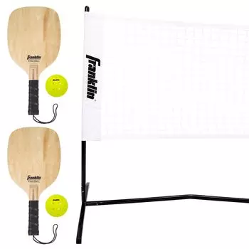 Franklin Sports Pickleball Net 2 and 2 USA Pickleball Approved Black Half-Court - 10 Net, Paddles, X-40 Pickleballs,