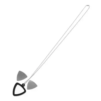 Frcolor Guitar Pick Necklace Guitar Pendant 2 Pieces Stainless Steel Celluloid Electric Guitar Bass Ukulele Guitarist Pick Storage Necklace Music