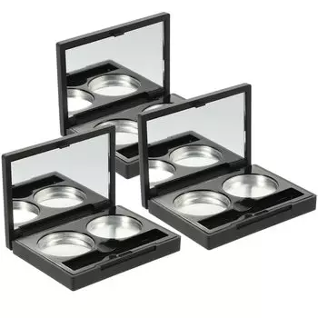 FRCOLOR Косметический футляр для палетки теней для век с зеркалом Пустой контейнер для хранения 2 цветов Палитра для макияжа Пустой футляр для теней для век Сделай сам футляр для хранения косметики чёрный