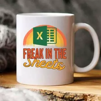 Freak In The Sheets Excel Ceramic Coffee Mark Mug Spreadsheet 350ml