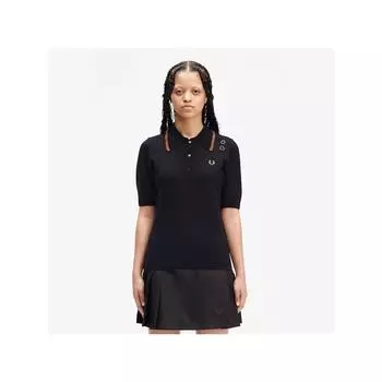 Fred Perry [amy Winehouse] Metallic Tip Knit Shirt Black Afpf2438118 102 qzgAfpf2438118 102 S