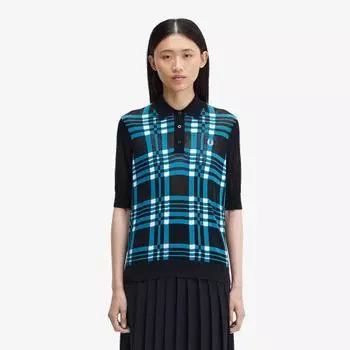 Fred Perry [amy Winehouse] Shea Tartan Knit Shirt 608 Afpf2437145 608 S