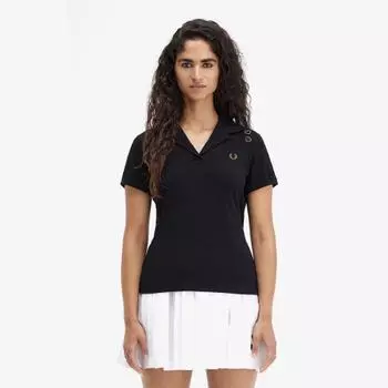 Fred Perry [amy Winehouse] Tie Back Polo Shirt Black Afpf241g119 102 M