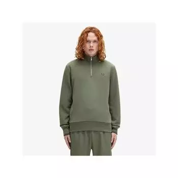 Fred Perry [базовый] Толстовка с застежкой-молнией на половину длины, цвет: зеленый, Afpm2433574 W49 qzgAfpm2433574 W49 M